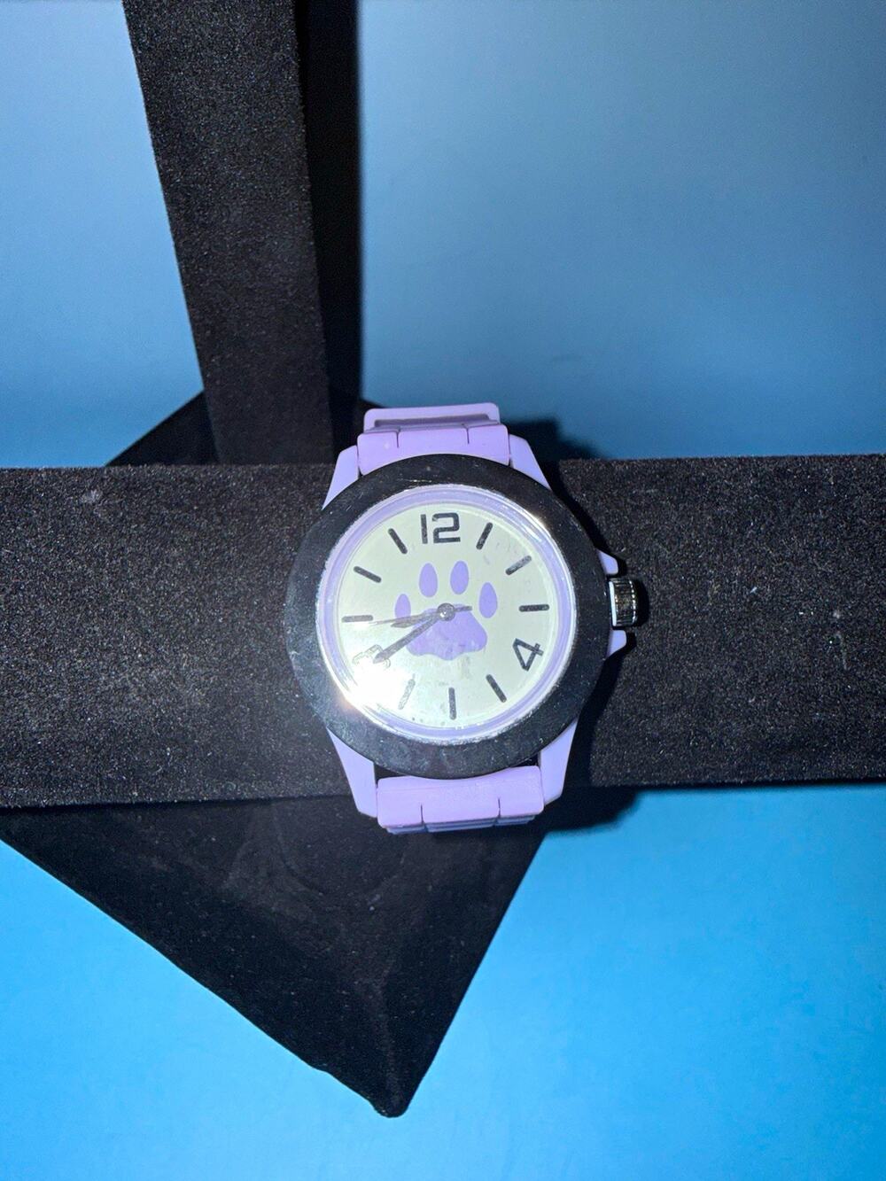 Purple Paw Print Silicone Watch from The Animal Rescue Site 30mm bezel